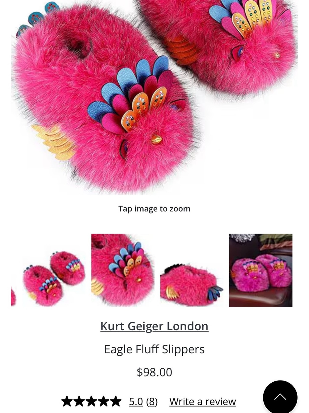 Kurt Geiger Eagle Fluff Slippers - Picture 4 of 7